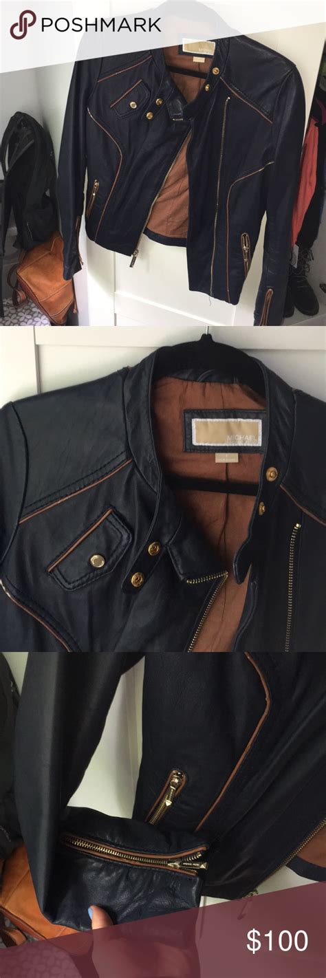 michael kors leather jacket used|Michael Kors bomber jacket women's.